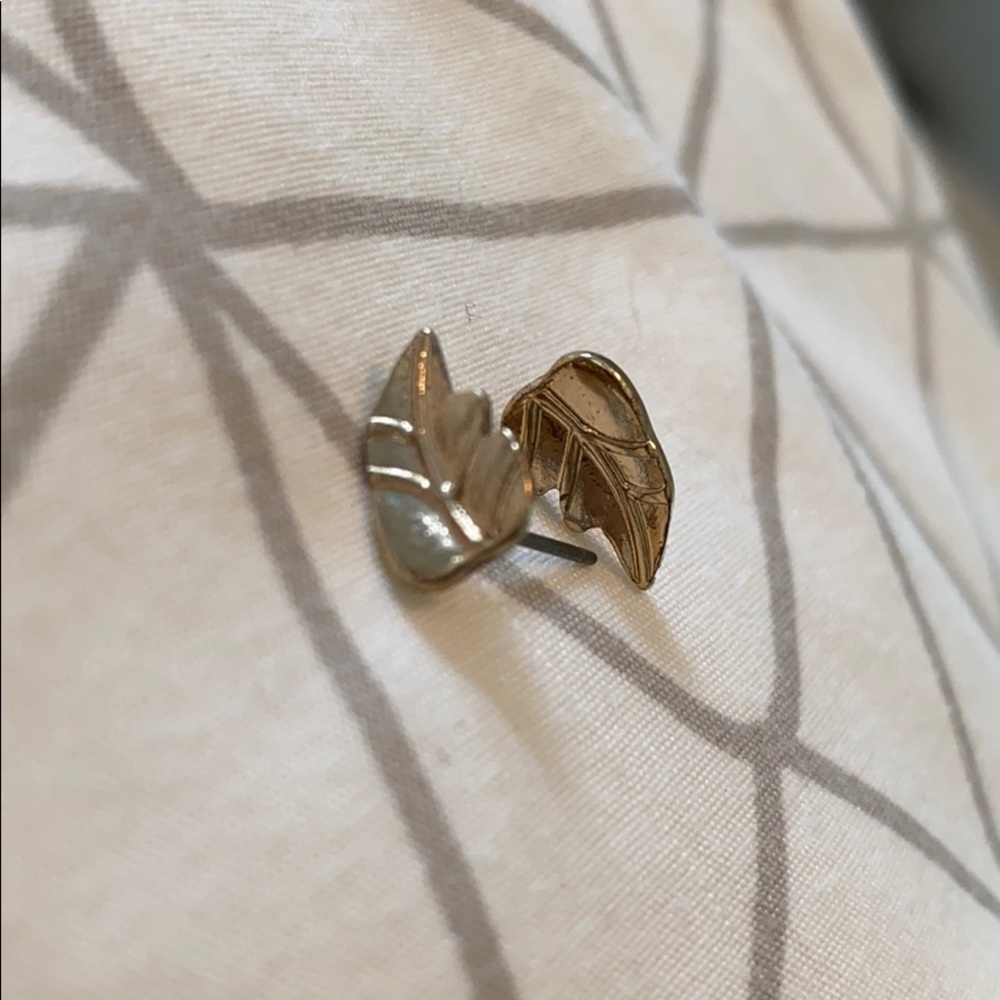 Rustic leaf or angel wing earrings